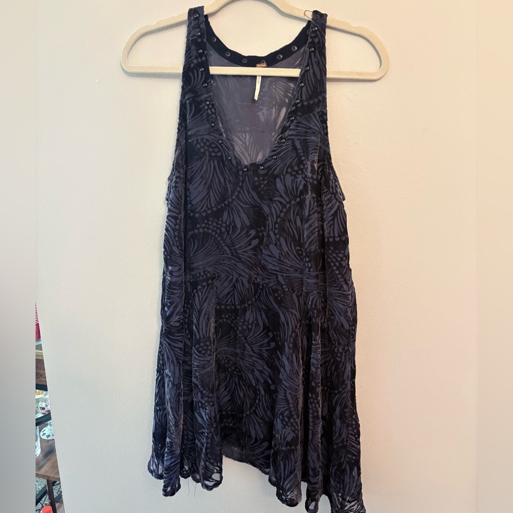 Free People Ellie Velvet Burnout Studded S Dress